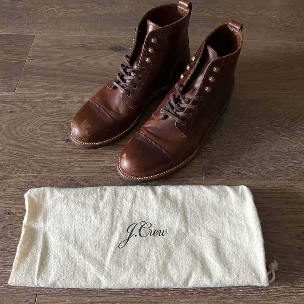 Men’s J. Crew brown leather boots